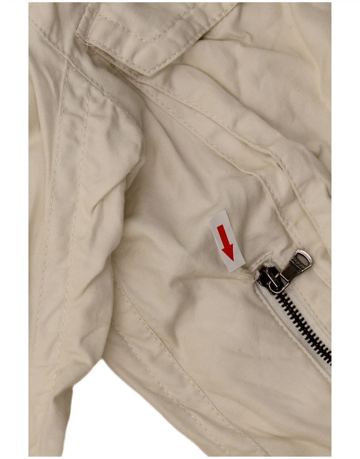 Giacca utility da donna Calvin Klein Jeans UK 16 grande cotone bianco sporco