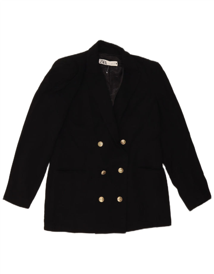 Giacca blazer doppiopetto da donna ZARA poliestere nero medio