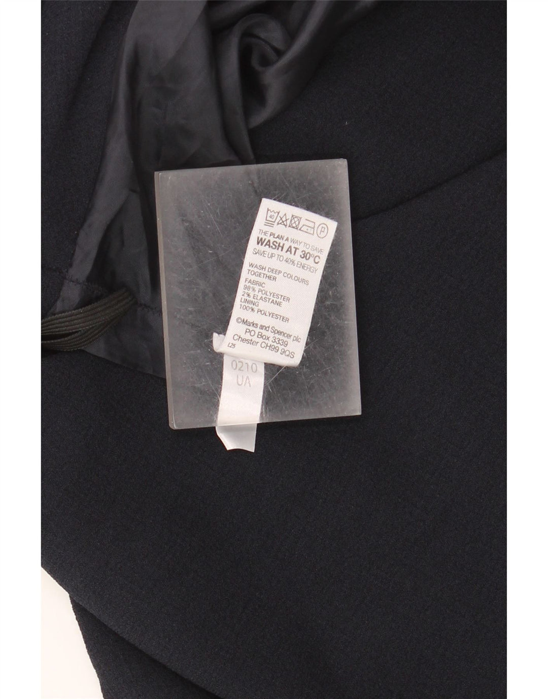 Gonna a trapezio da donna Marks & Spencer UK 18 XL W40 poliestere blu navy