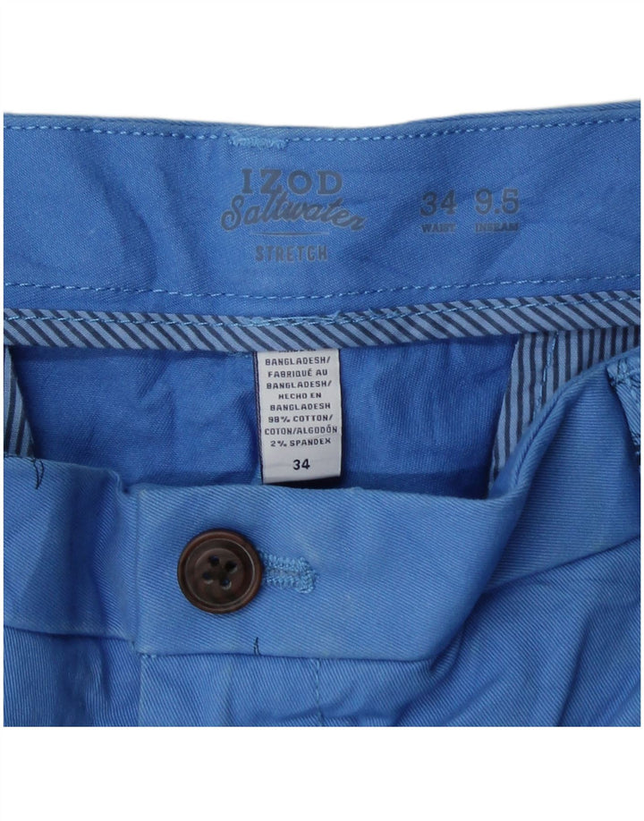 Pantaloncini chino da uomo IZOD Salt Water W34 grandi cotone maculato blu