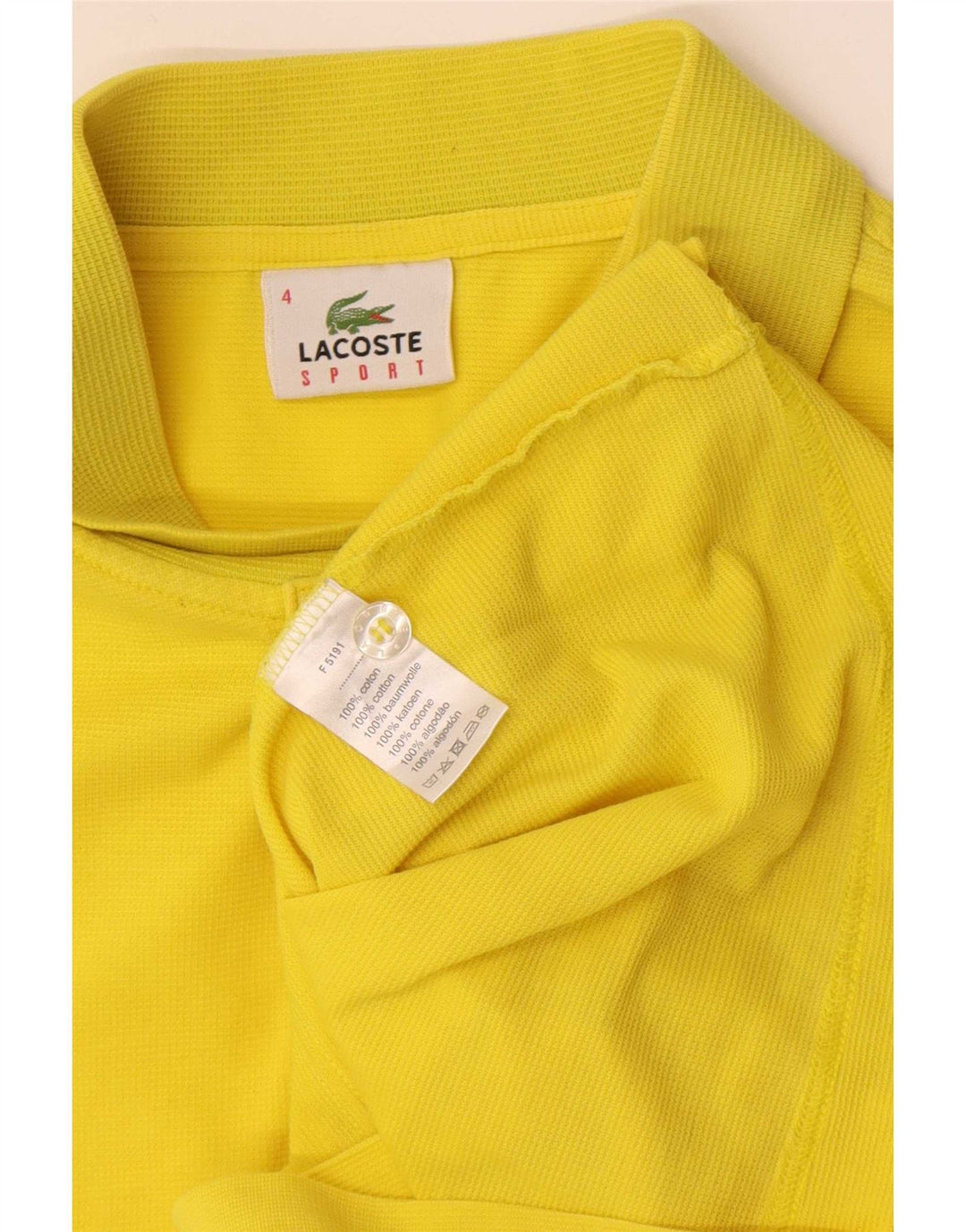 Polo da uomo Lacoste taglia 4 media in cotone giallo