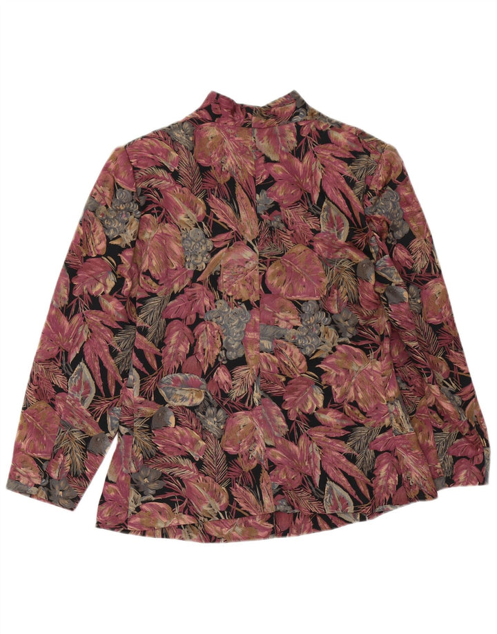 Top cardigan da donna vintage UK 12 floreale multicolore medio