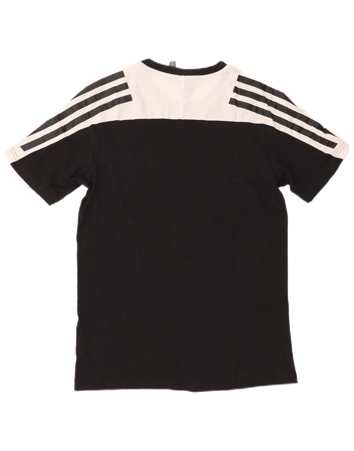 T-shirt da uomo Adidas Top Small nera in cotone color block