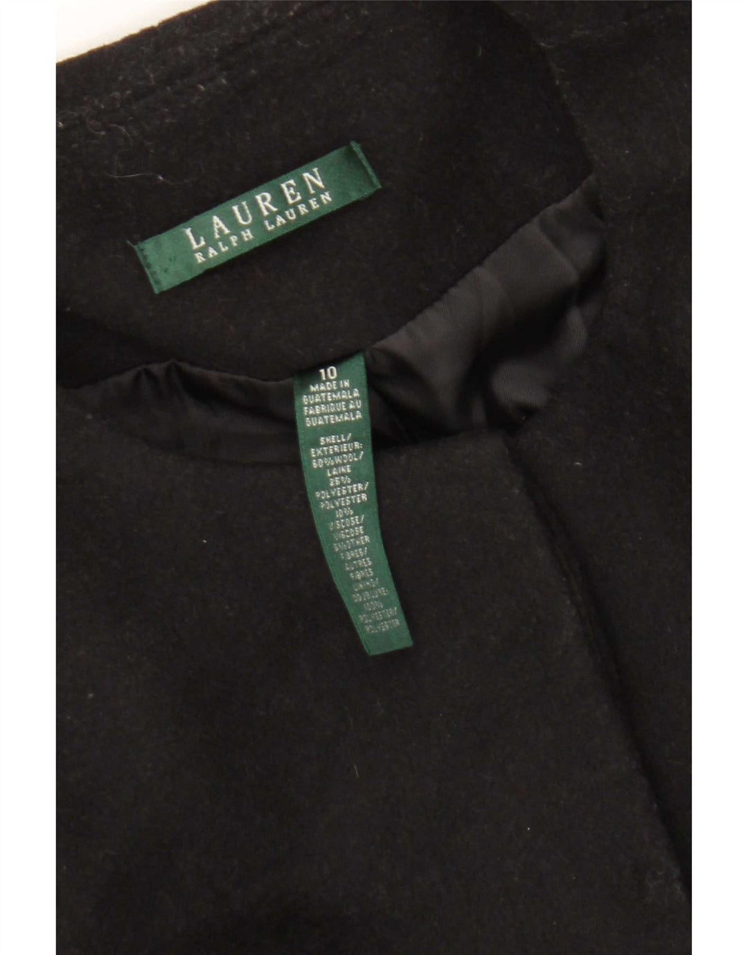Cappotto da donna Ralph Lauren US 10 grande lana nera