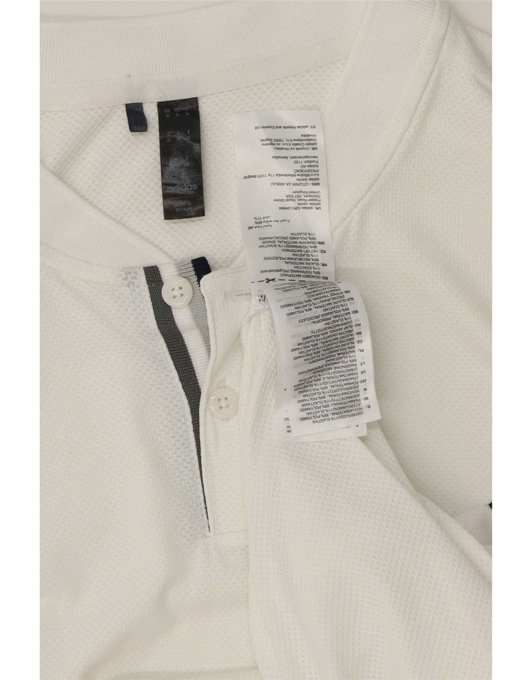 Polo Adidas da uomo XL in poliestere bianco