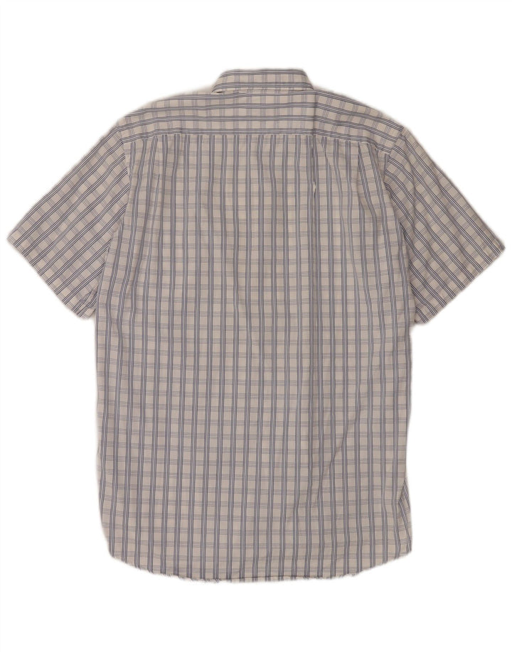 Camicia a maniche corte da uomo Lacoste taglia 39 cotone medio a quadri bianchi