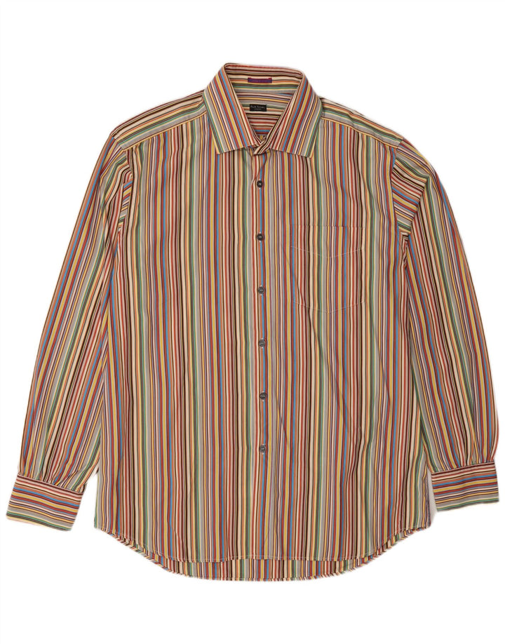 Camicia da uomo PAUL SMITH taglia 16 1/2 42 Grande cotone a righe multicolori
