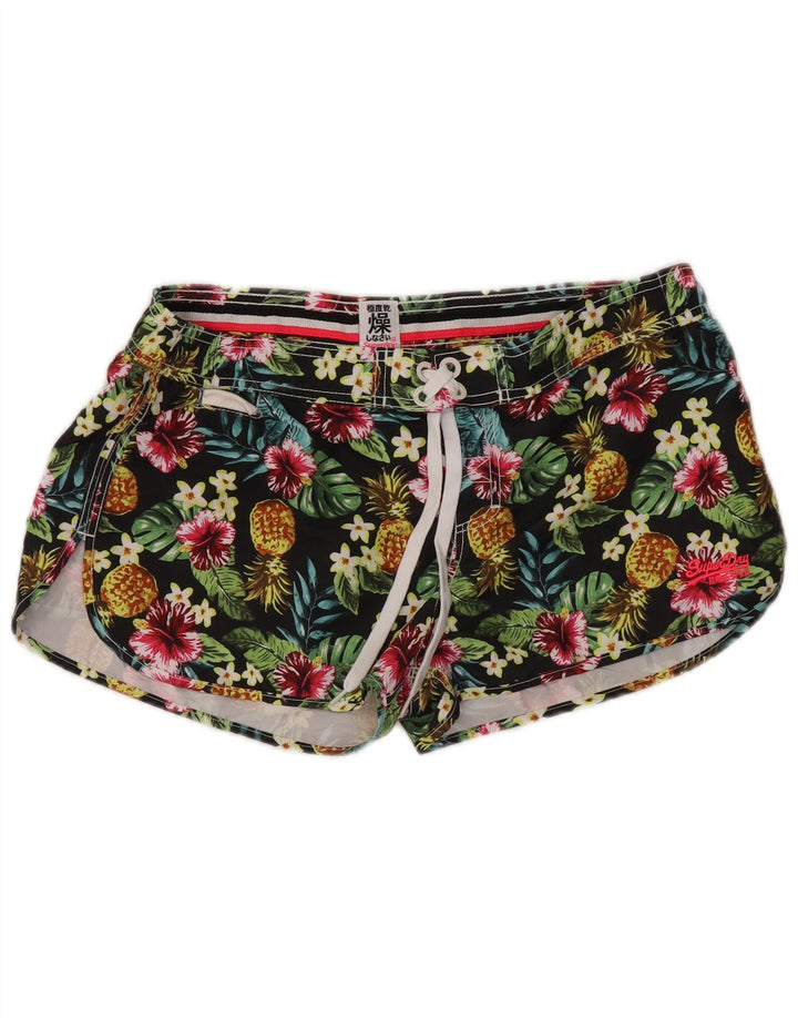 Pantaloncini da bagno da donna Superdry UK 16 Grande poliestere floreale multicolore
