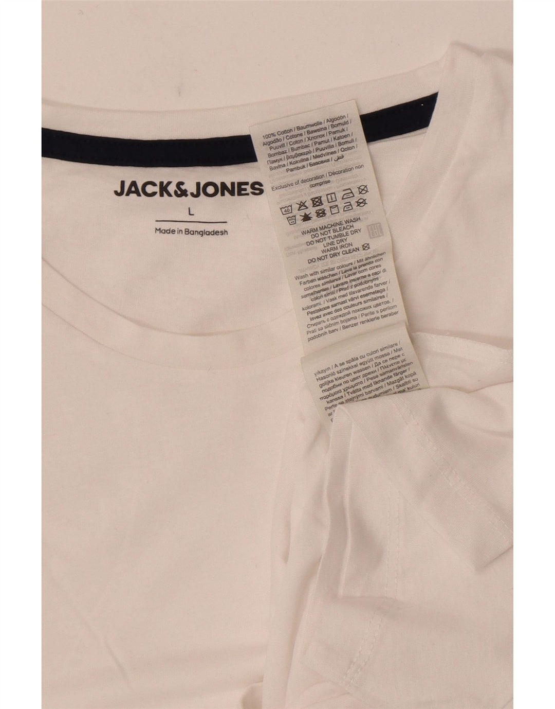 T-shirt da uomo Jack & Jones Top grande in cotone bianco