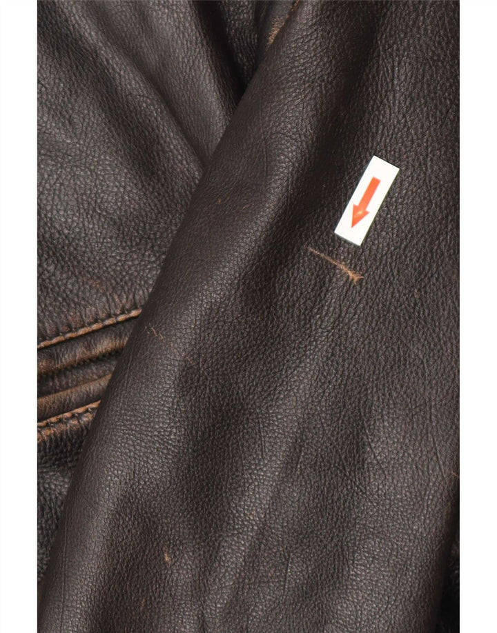Bomboogie Bomber in pelle da uomo UK 42 XL Pelle marrone