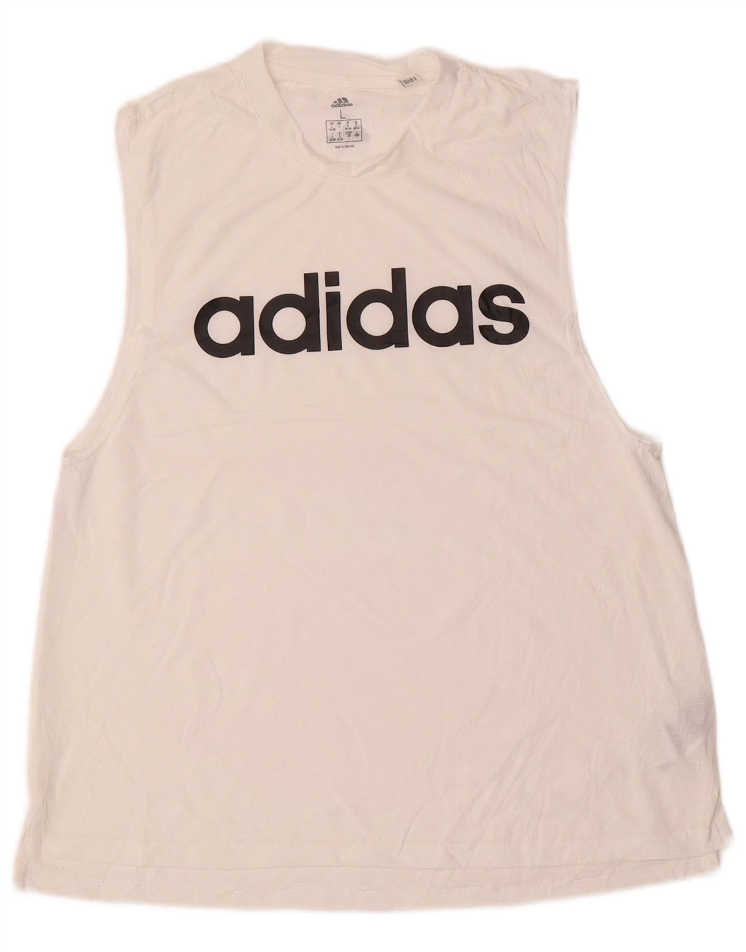Canotta grafica da donna ADIDAS UK 16/18 grande poliestere bianco
