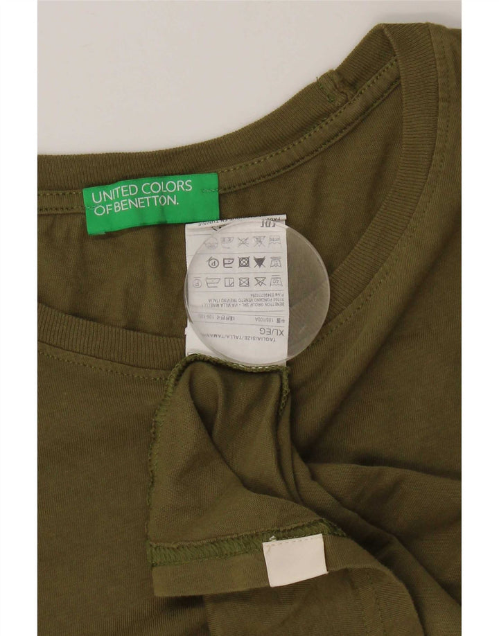 T-shirt da uomo Benetton Top XL in cotone kaki