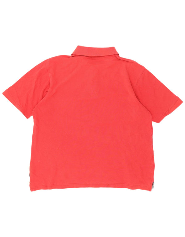 Adidas Mens Polo Shirt Large Red Cotton