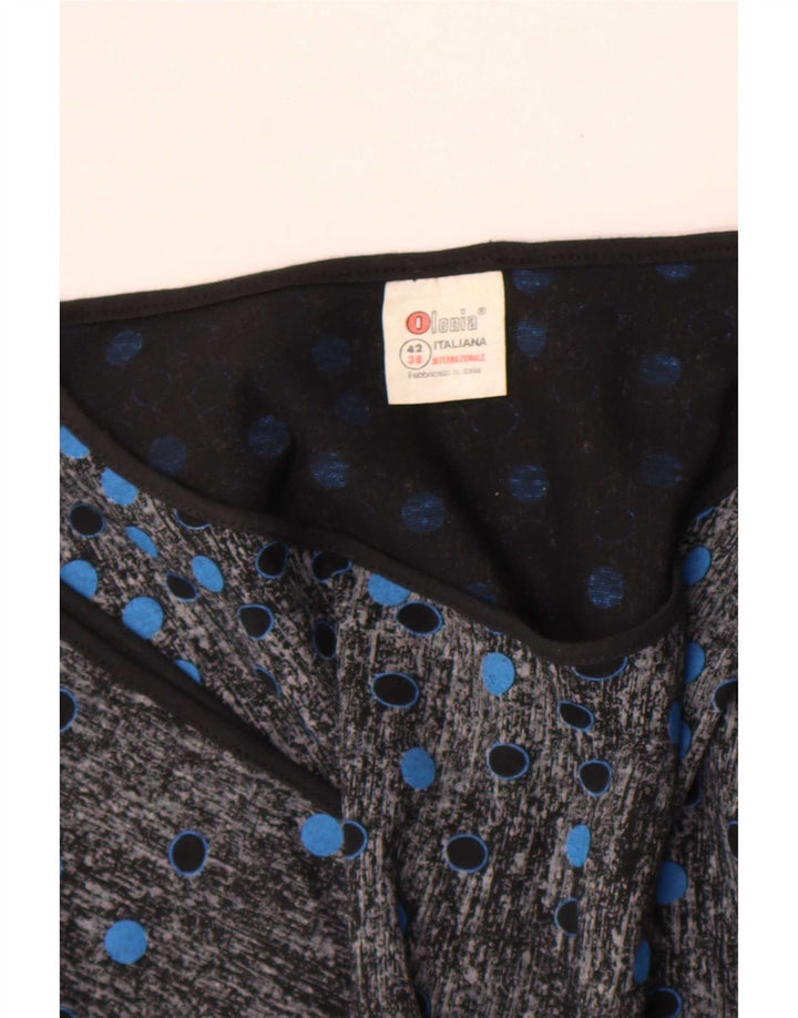 Camicetta da donna vintage Top IT 42 Cotone maculato nero medio