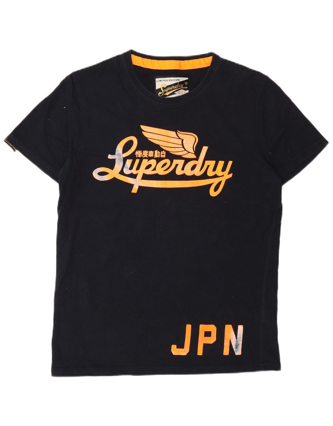 T-shirt grafica classica da uomo Superdry Top grande in cotone blu navy