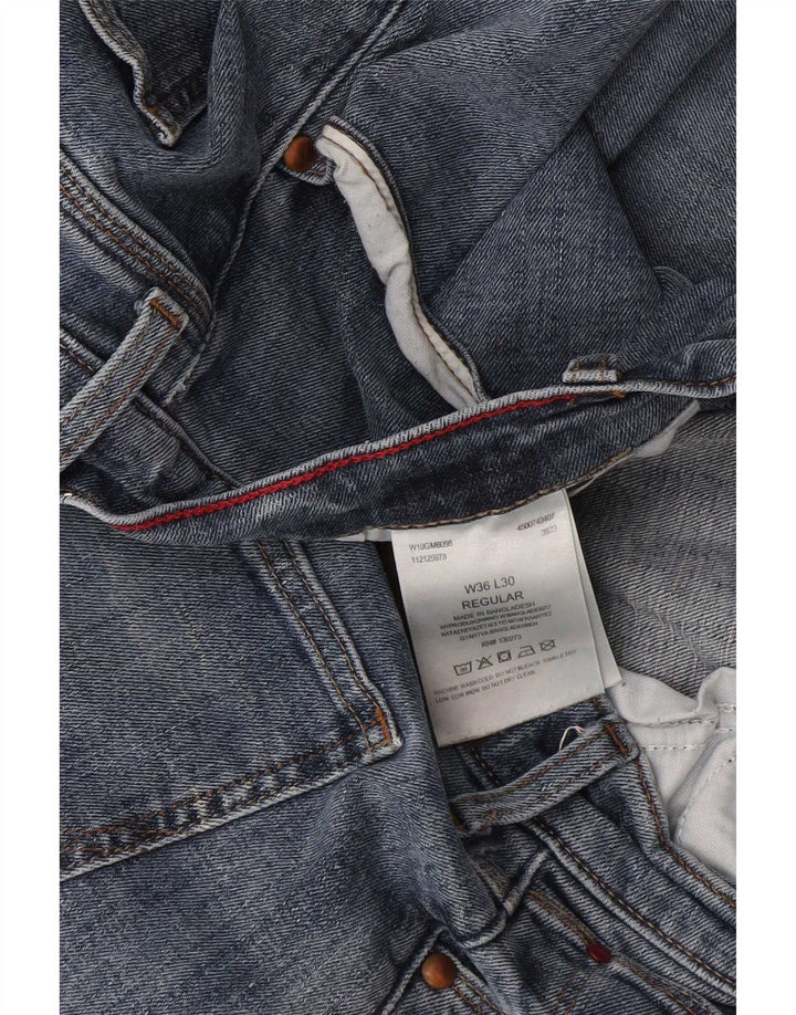 Jeans dritti regolari da uomo Wrangler W36 L30 cotone blu