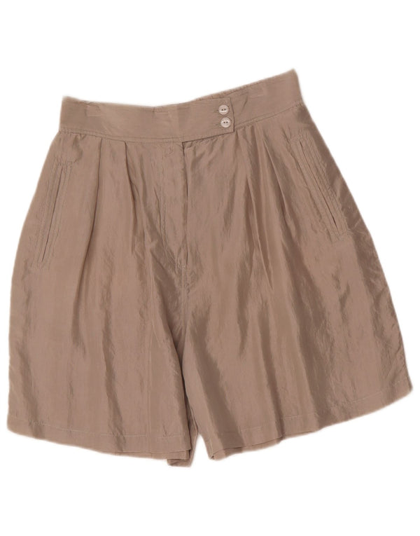Bermuda vintage da donna a vita alta con ancoraggio EU 40/42 medio W30 Beige