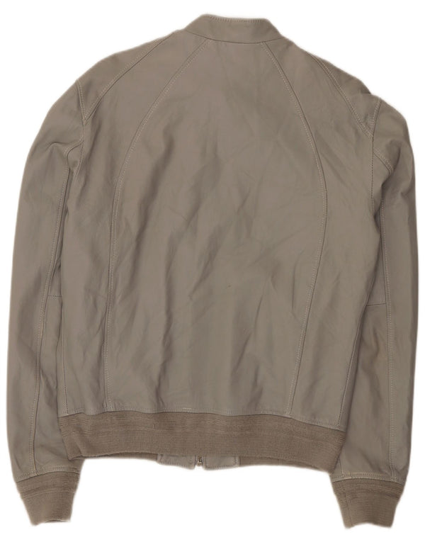 Giacca in pelle bomber da uomo Officina 36 UK 42 XL Grigio