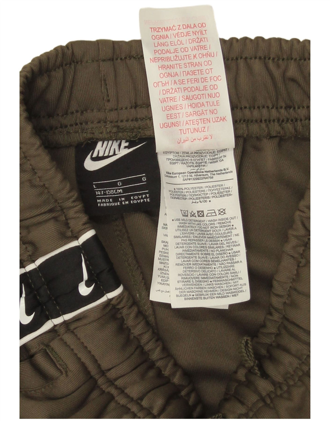 Pantaloncini sportivi Nike da ragazzo con grafica 12-13 anni Large in poliestere kaki