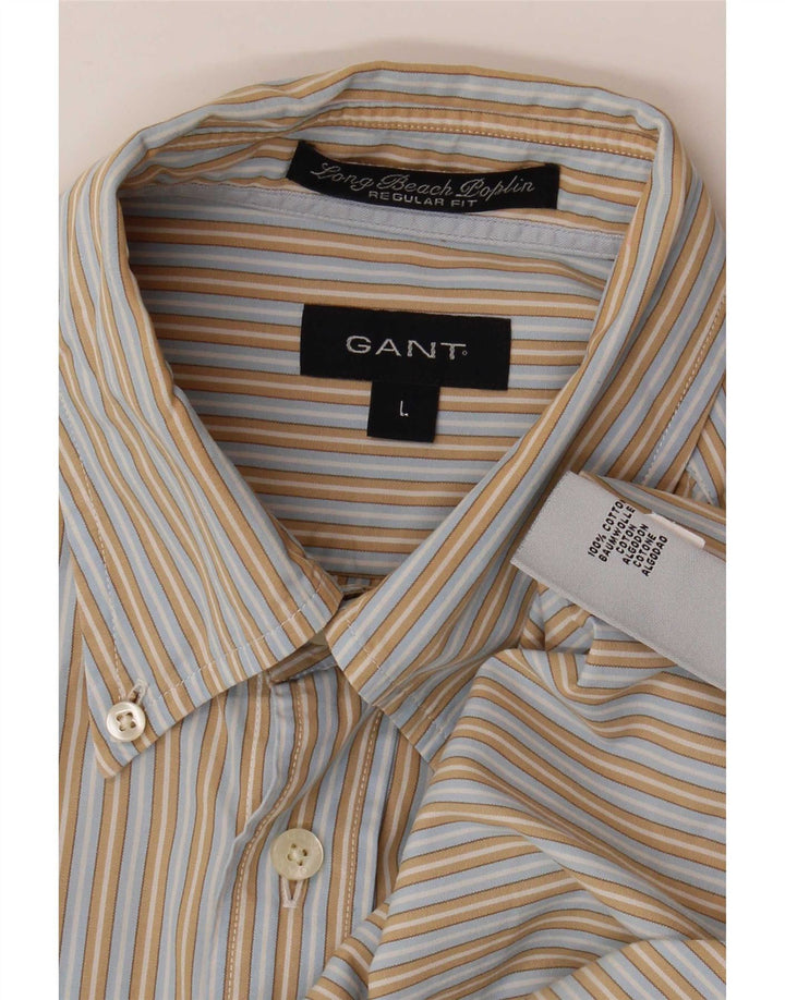 Gant Camicia da uomo vestibilità regolare in cotone a righe grandi multicolore