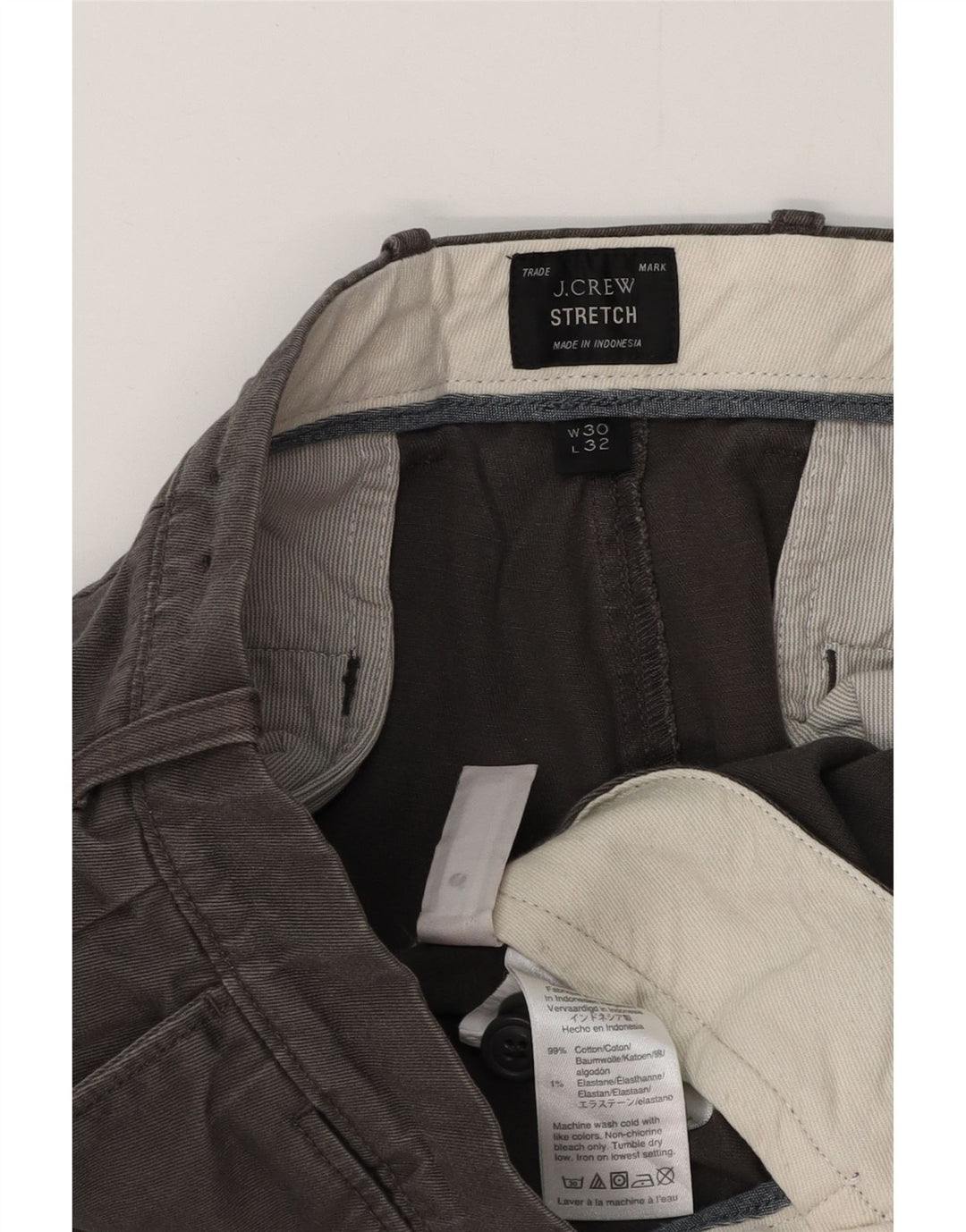 Pantaloni chino slim da uomo J. CREW W30 L32 cotone grigio