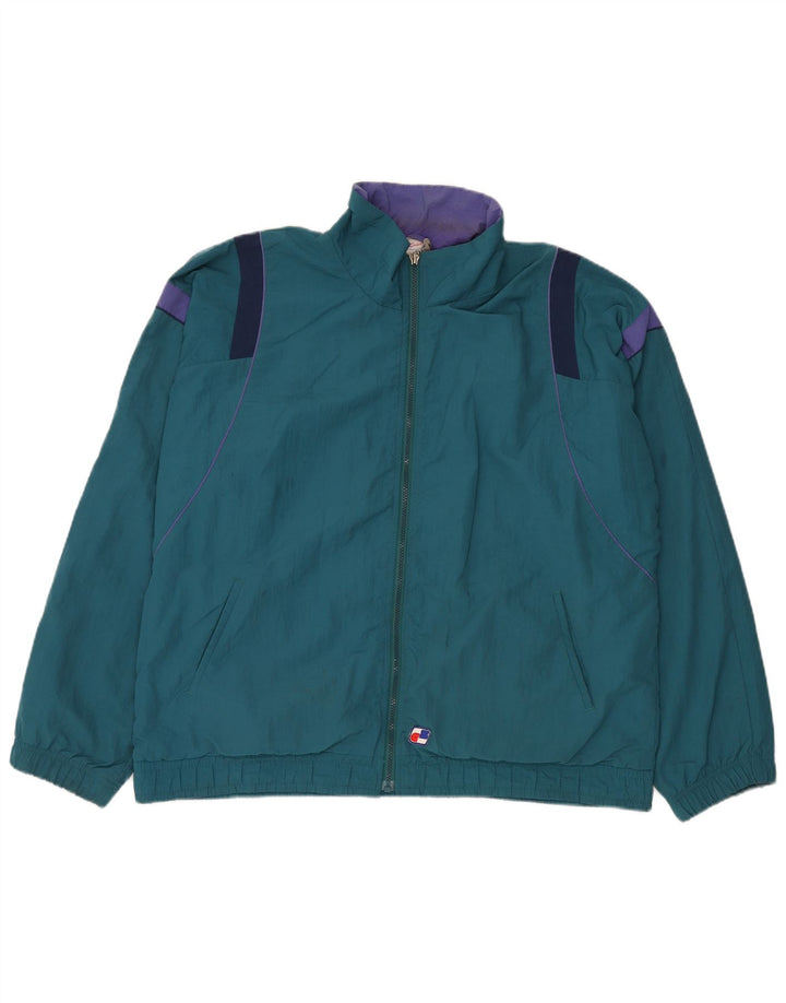 Giacca da tuta da uomo vintage vestibilità ampia, grande color block blu