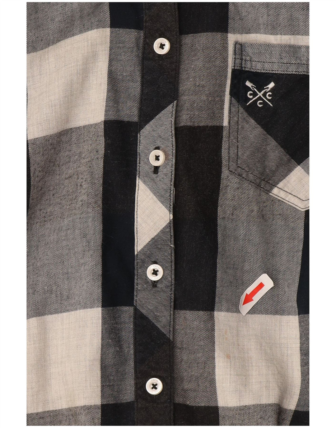 Crew Clothing Camicia oversize in flanella da donna UK 8 Piccolo quadretto blu navy