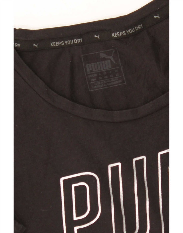 T-shirt grafica corta da donna Puma UK 12 media nera