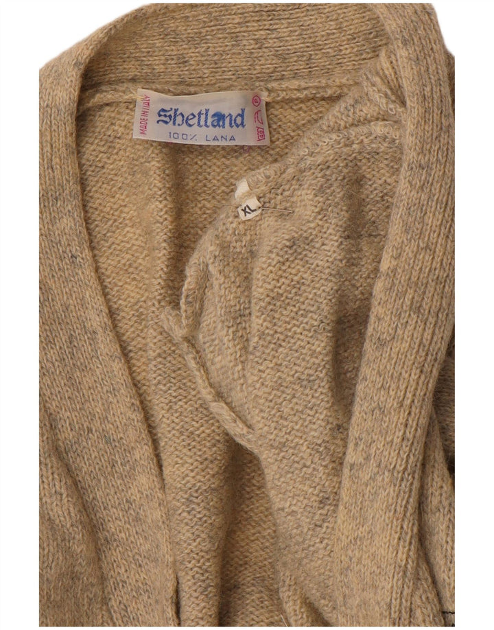 Maglione cardigan da uomo SHETLAND XL lana screziata beige