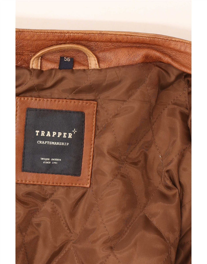 Giacca in pelle da uomo Trapper IT 56 3XL Pelle marrone
