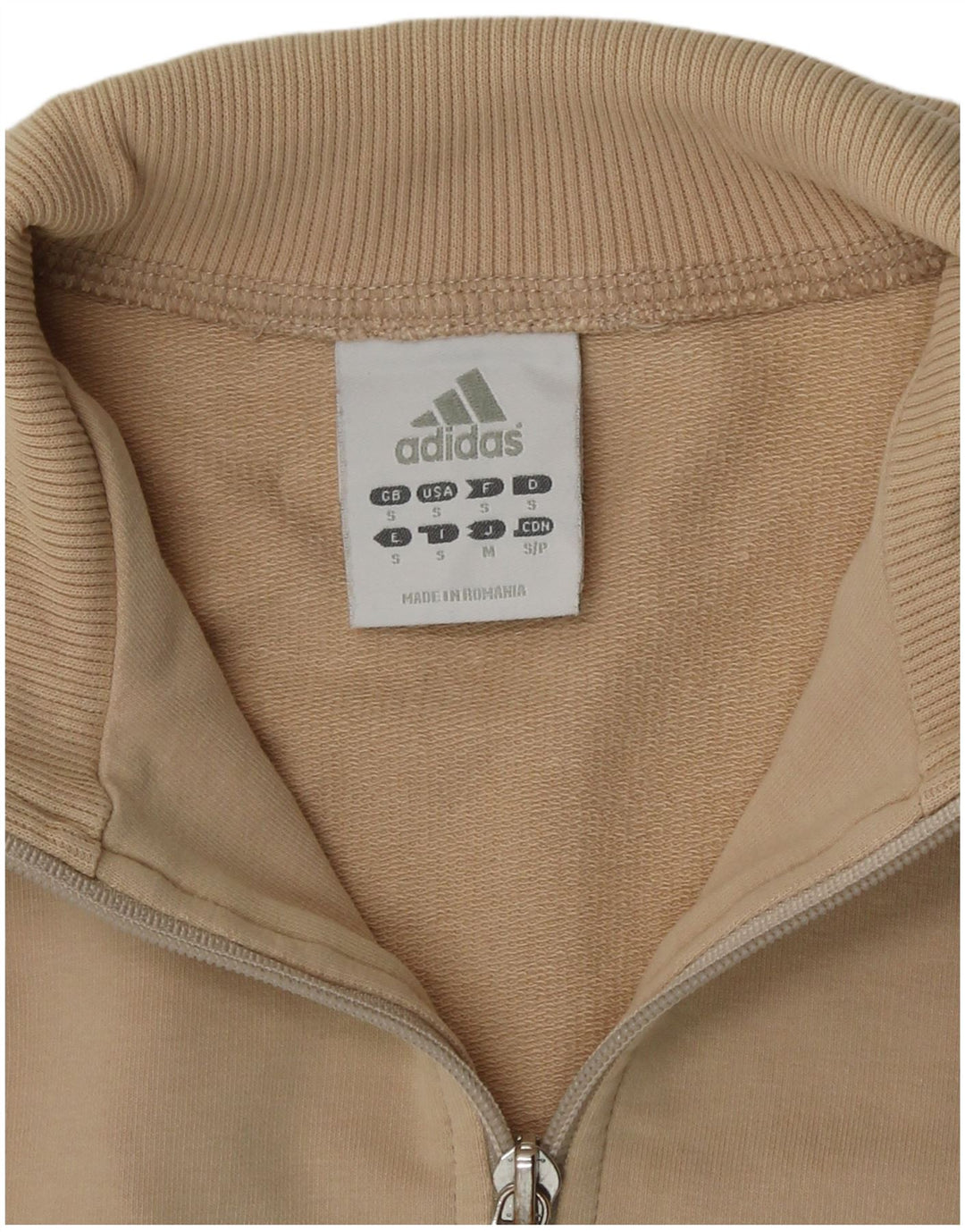 Giacca da ginnastica da donna Adidas UK 10 piccola Beige