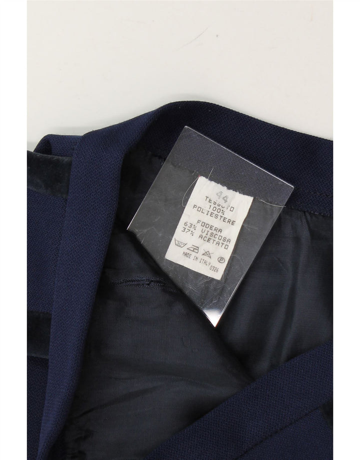 VINTAGE Womens Straight Skirt IT 44 Medium W28 Navy Blue Polyester Vintage Vintage and Second-Hand Vintage from Messina Hembry 