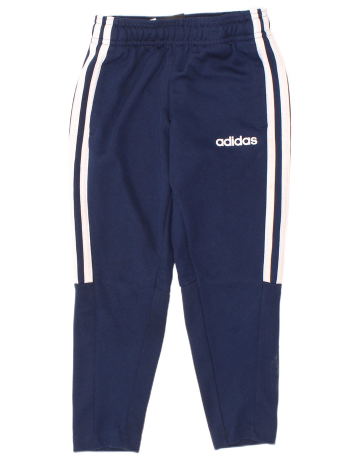 Pantaloni da tuta Adidas Climalite da ragazzo 3-4 anni in poliestere blu navy