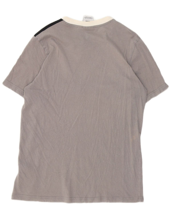 T-shirt Adidas da uomo Top Small in cotone color block grigio