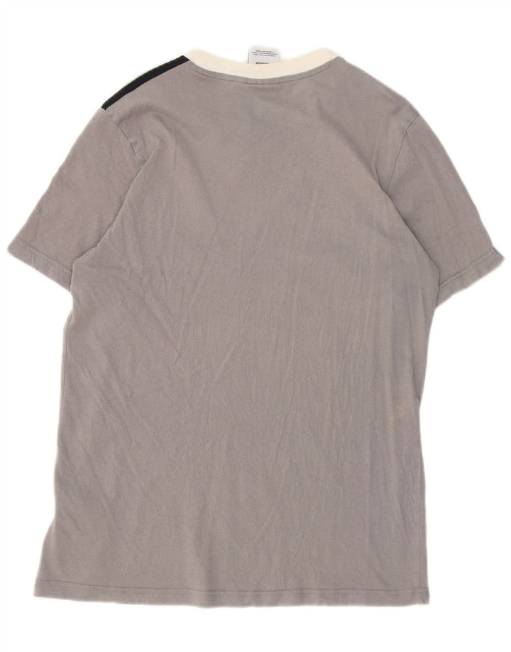 T-shirt Adidas da uomo Top Small in cotone color block grigio