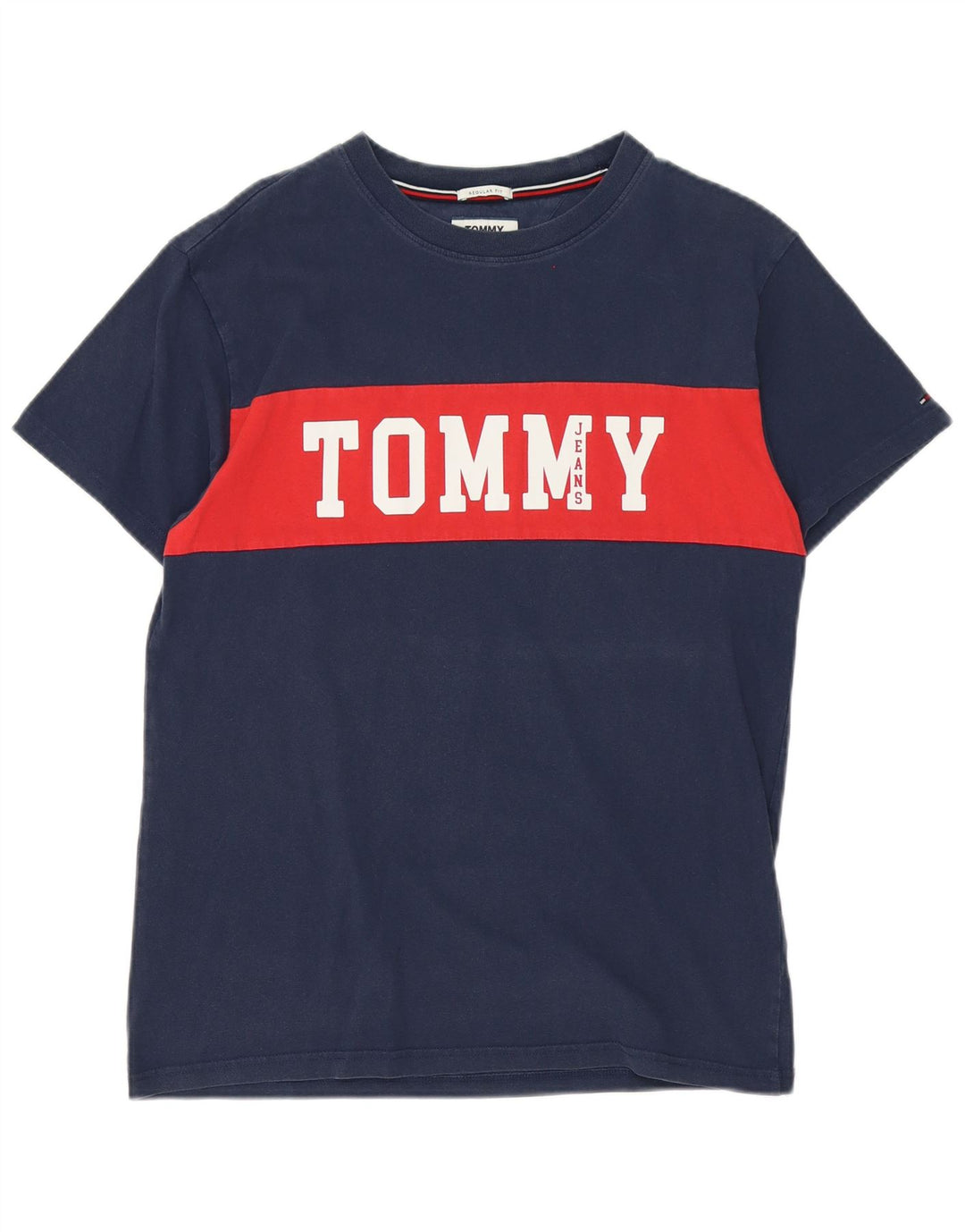 T-shirt grafica da uomo Tommy Hilfiger Top color block blu navy medio