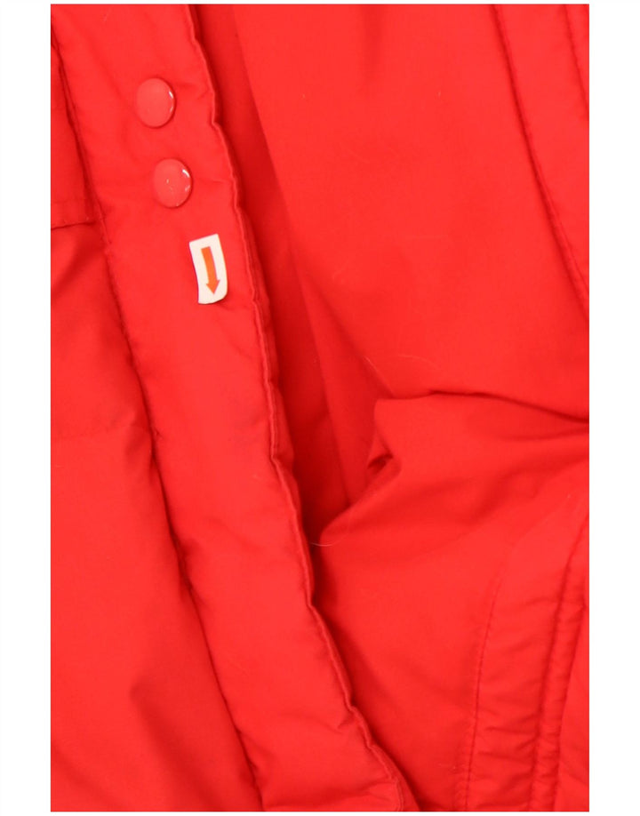 Cappotto imbottito oversize da donna vintage EU 36/38 piccolo poliestere rosso