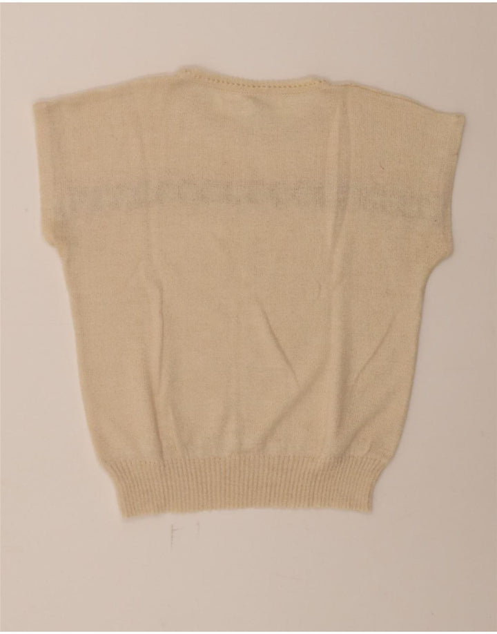 VINTAGE Womens Vest Tank Top IT 44 Medium Beige Polyacrylic Vintage Vintage and Second-Hand Vintage from Messina Hembry 