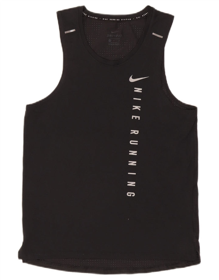 Canotta grafica Nike Dri Fit da uomo, piccola, in poliestere nero