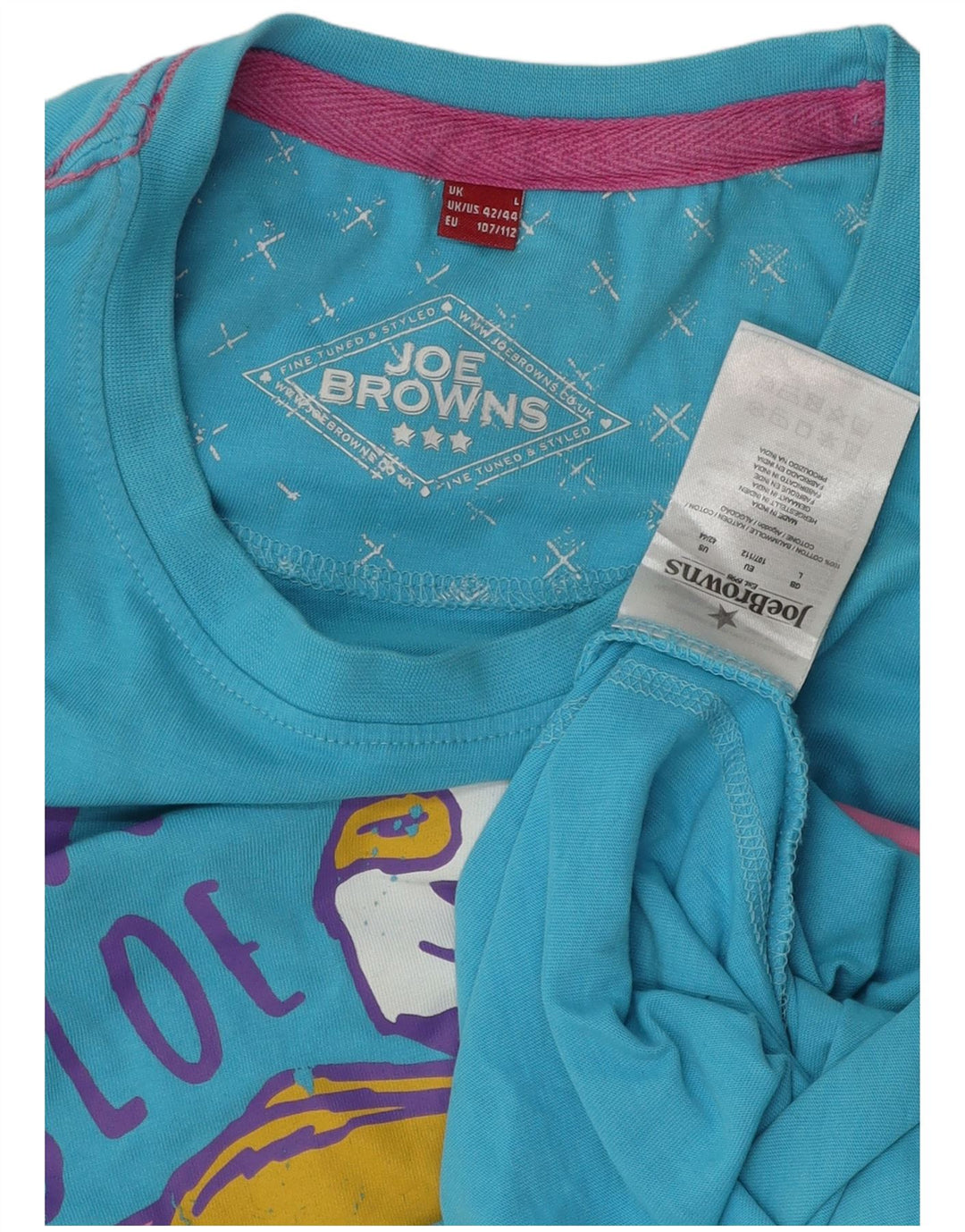 JOE BROWNS T-shirt grafica da uomo grande in cotone blu