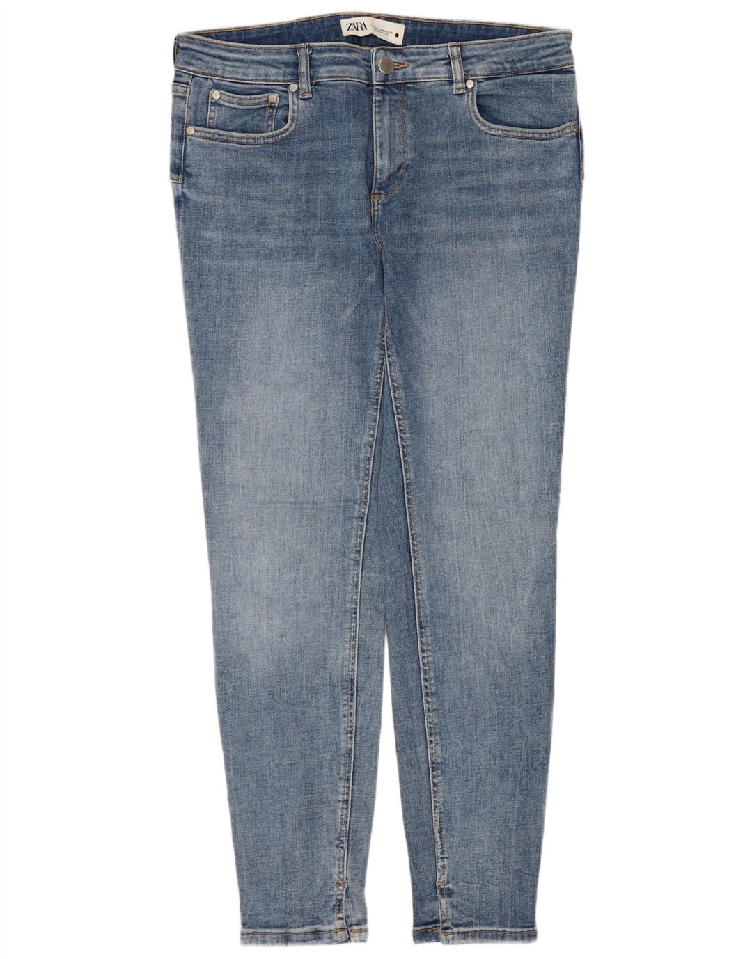 Jeans slim da donna ZARA EU 42 Large W32 L28 Blu