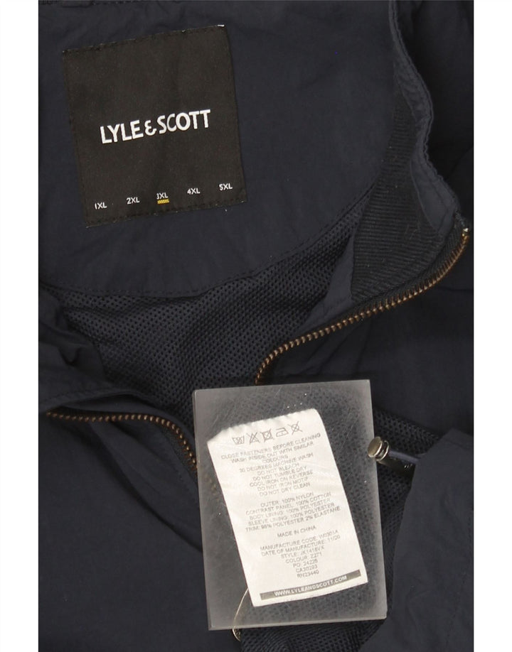 Giacca antipioggia da uomo Lyle & Scott UK 46 3XL Nylon color block blu navy