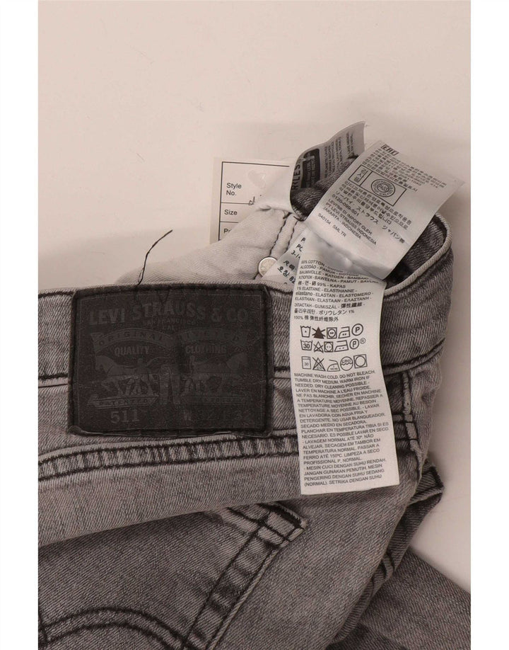 Levi's Uomo 511 Slim Jeans W32 L32 Cotone Grigio