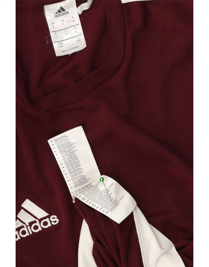 T-shirt Adidas Climalite da uomo, grande, in poliestere marrone