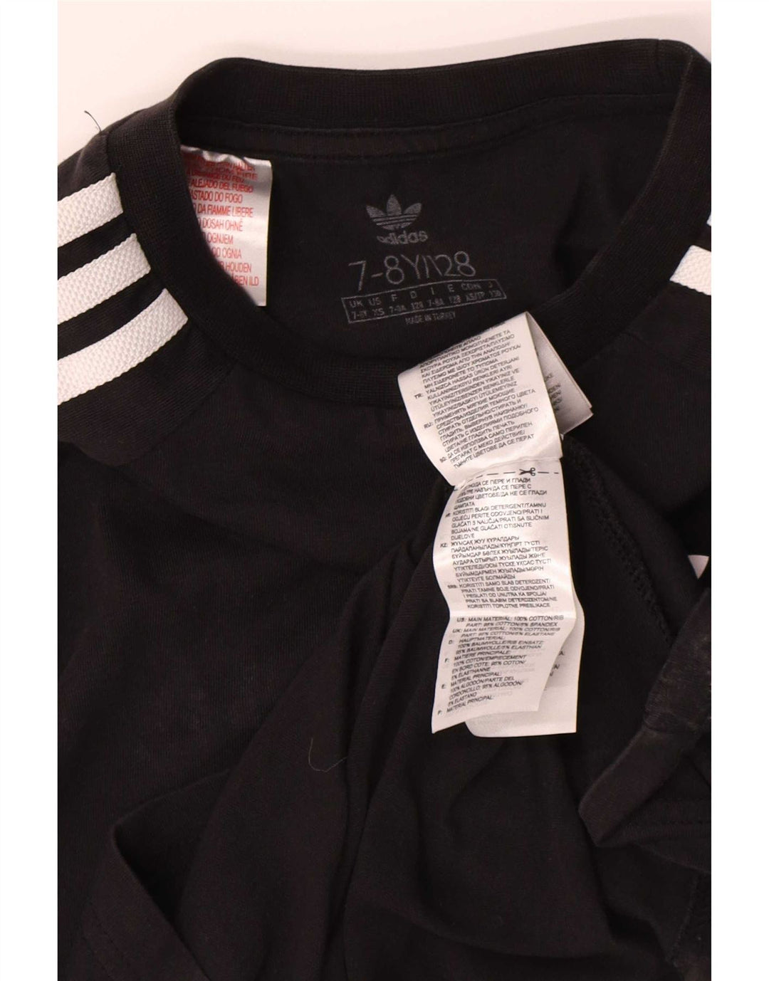 Top Adidas da bambino a manica lunga 7-8 anni in cotone nero