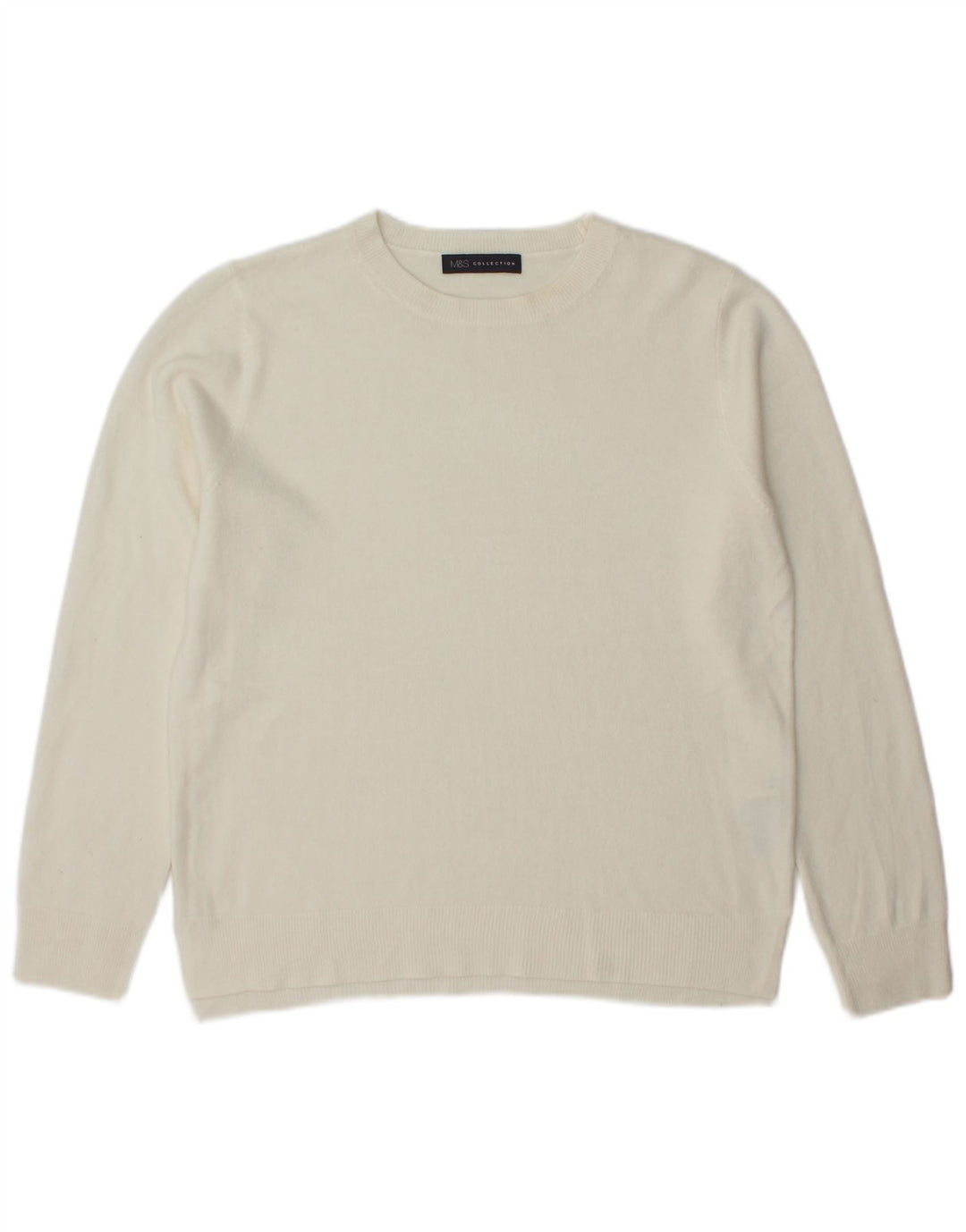 Maglione maglione girocollo da donna Marks & Spencer UK 14 medio bianco sporco