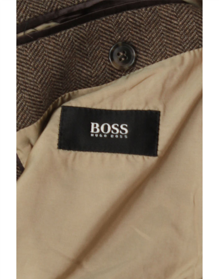 Cappotto da uomo Hugo Boss UK 40 grande spina di pesce marrone