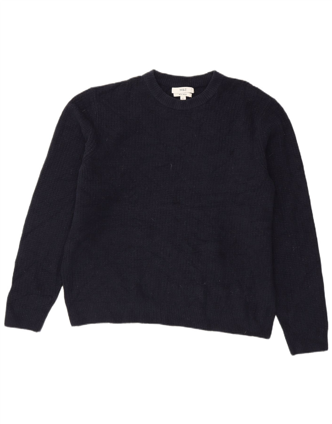 Maglione maglione girocollo da uomo Marks & Spencer grande acrilico blu navy