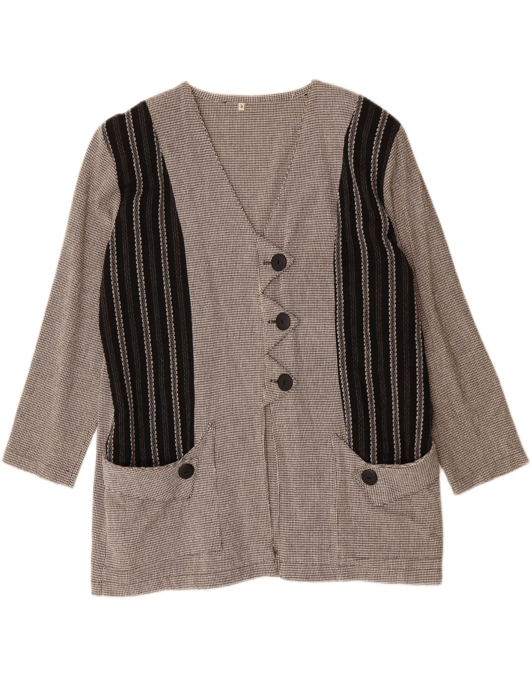 Giacca blazer oversize da donna vintage UK 16 grande blocco di colore grigio