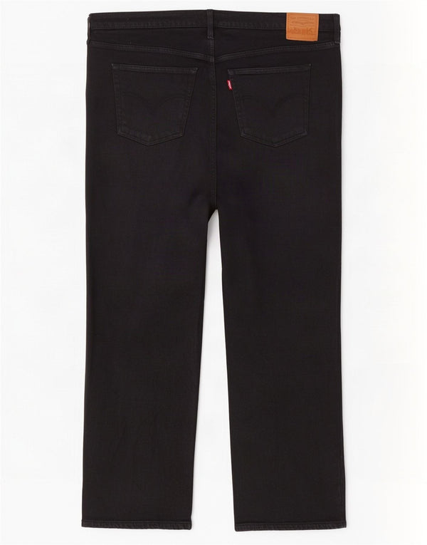Levi's Jeans dritti a vita alta da donna Ribcage US 20 3XL W40 L27 Nero